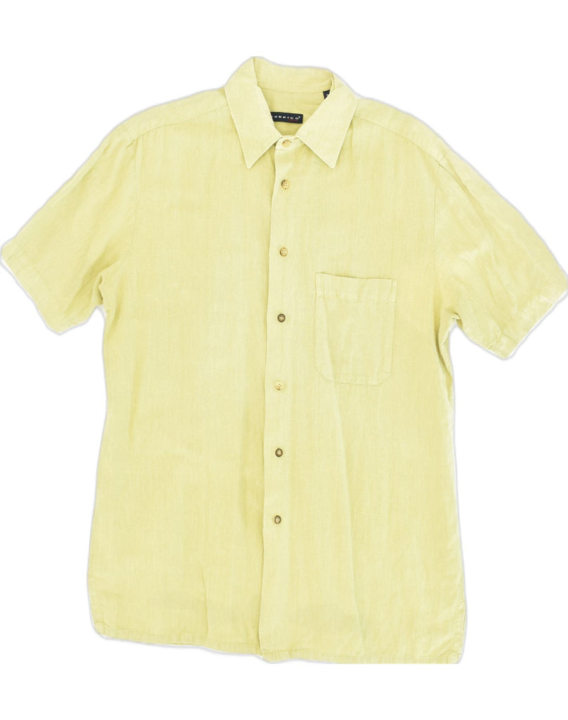 RODRIGO Mens Short Sleeve Shirt Medium Yellow Cotton | Vintage Rodrigo | Thrift | Second-Hand Rodrigo | Used Clothing | Messina Hembry 