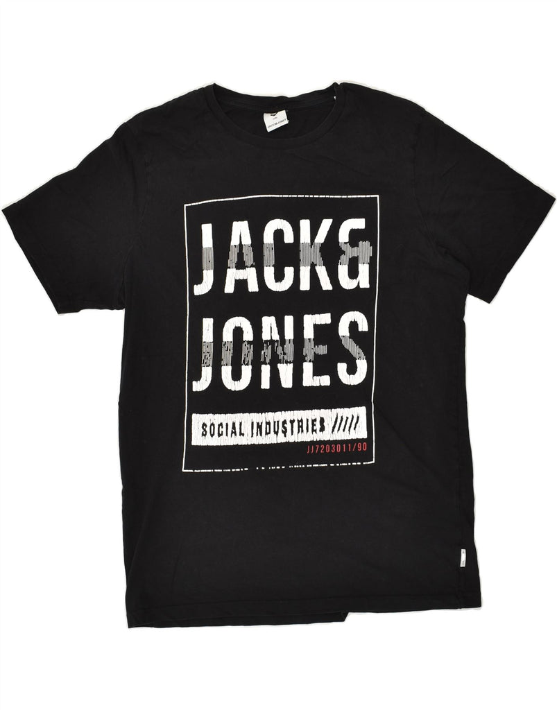 JACK & JONES Mens Slim Fit Graphic T-Shirt Top XL Black Cotton | Vintage Jack & Jones | Thrift | Second-Hand Jack & Jones | Used Clothing | Messina Hembry 