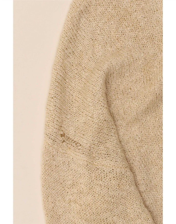 Zara Womens Oversized Cardigan Sweater UK 14 Medium Beige Acrylic