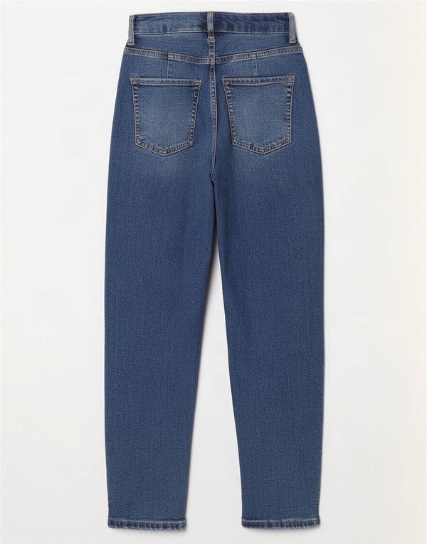 Marks & Spencer Womens High Rise Tapered Jeans UK 8 Small W24 L26 Blue