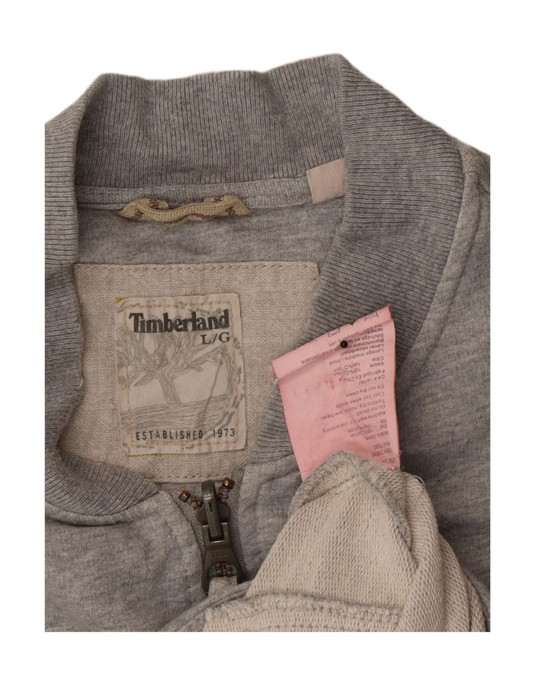 TIMBERLAND Mens Sleeveless Tracksuit Top Jacket Large Grey Cotton Vintage Timberland and Second-Hand Timberland from Messina Hembry 