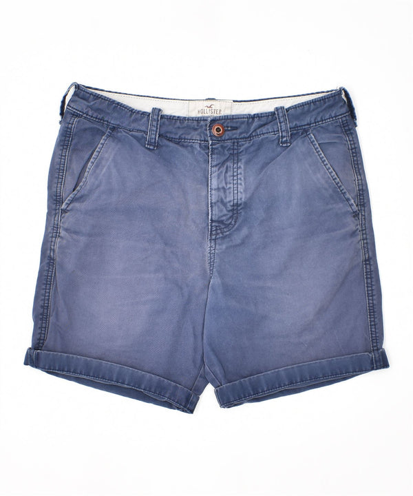 HOLLISTER Mens Chino Shorts W32 Medium Blue Cotton