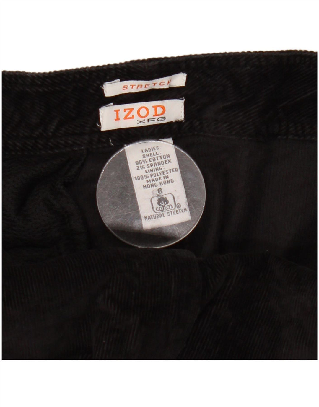 Izod Womens Capri Cargo Corduroy Trousers US 8 Medium W30 L22 Black Cotton
