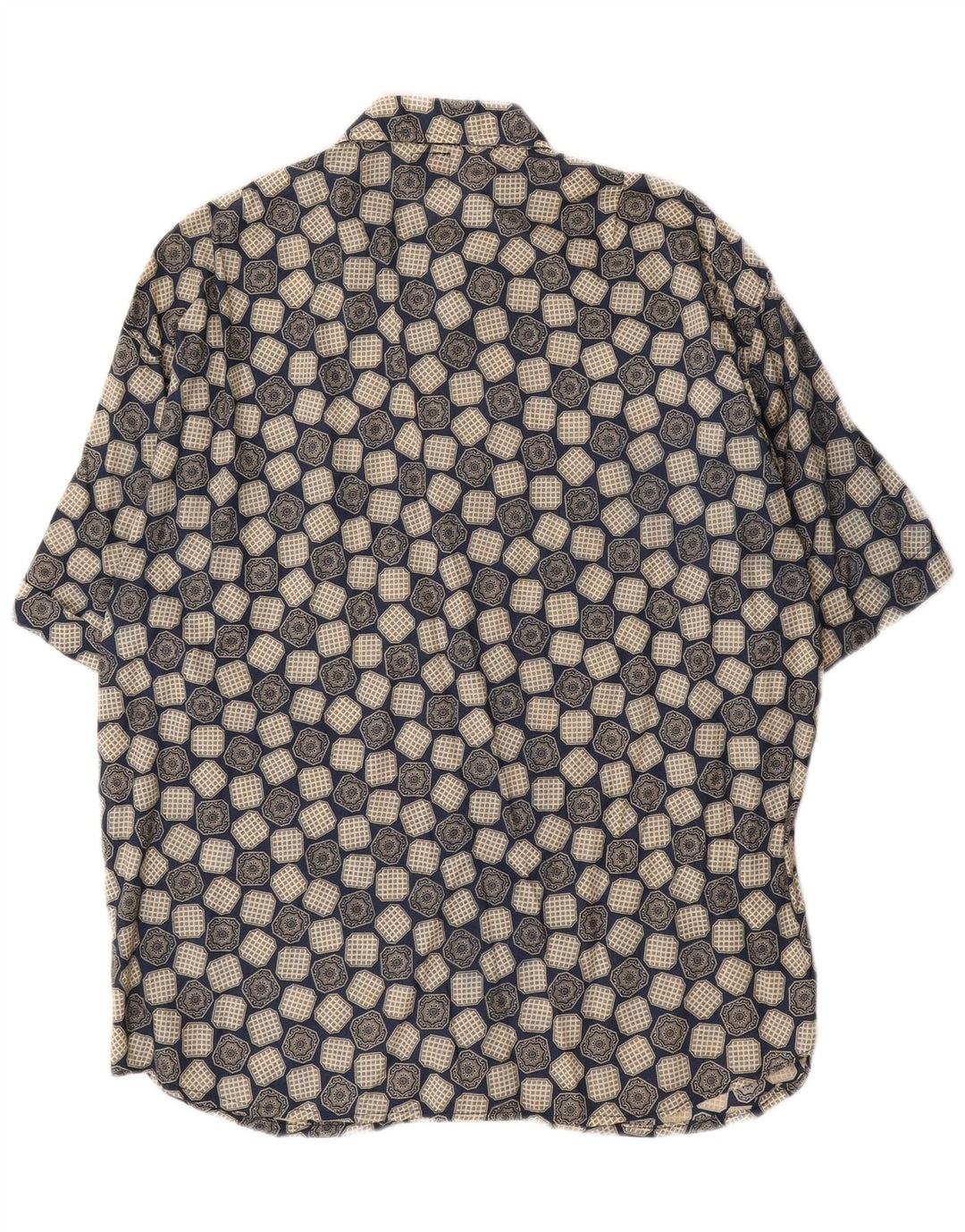 Boneville Mens Short Sleeve Shirt Large Blue Geometric