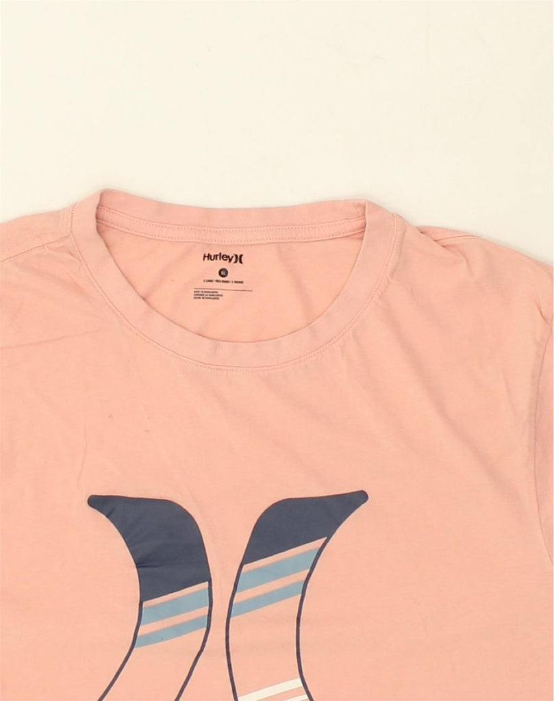 HURLEY Mens Graphic T-Shirt Top XL Pink Cotton | Vintage Hurley | Thrift | Second-Hand Hurley | Used Clothing | Messina Hembry 