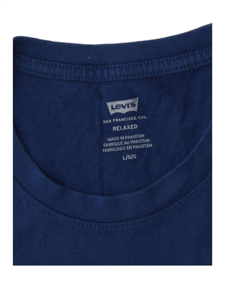 LEVI'S Mens Relaxed Graphic T-Shirt Top Large Navy Blue