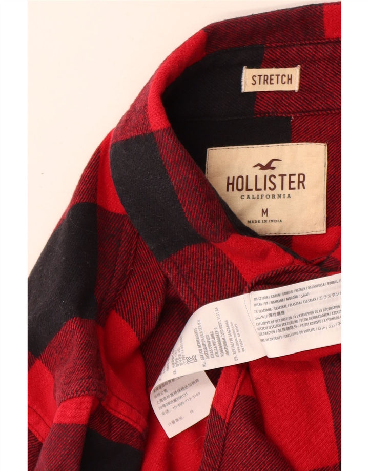 Hollister Mens Flannel Shirt Medium Red Gingham Cotton