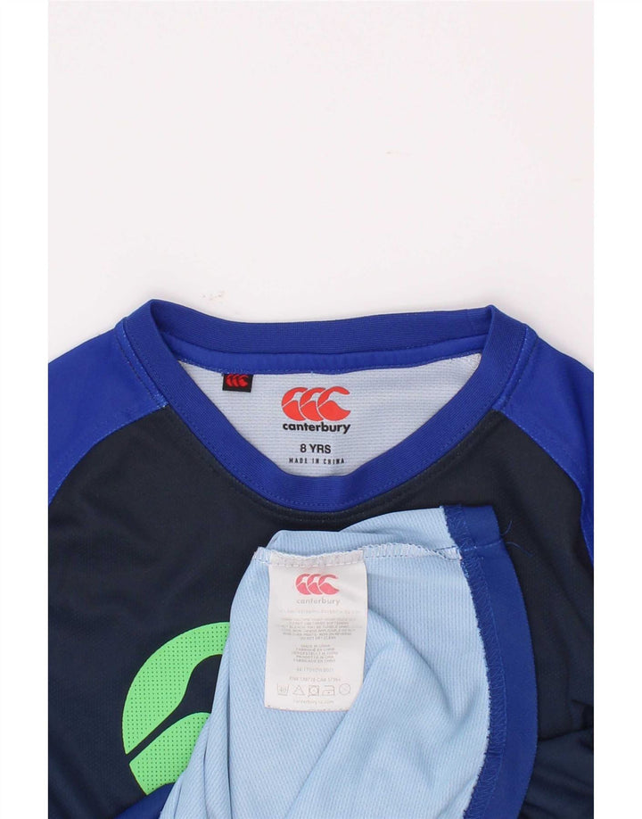 Canterbury Boys Graphic T-Shirt Top 7-8 Years Blue Polyester