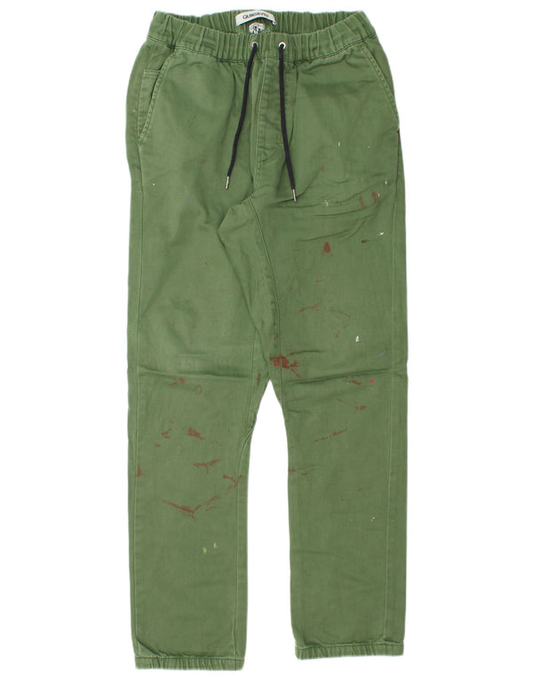 Quiksilver Mens Straight Chino Trousers Medium W30 L30 Green Polyester