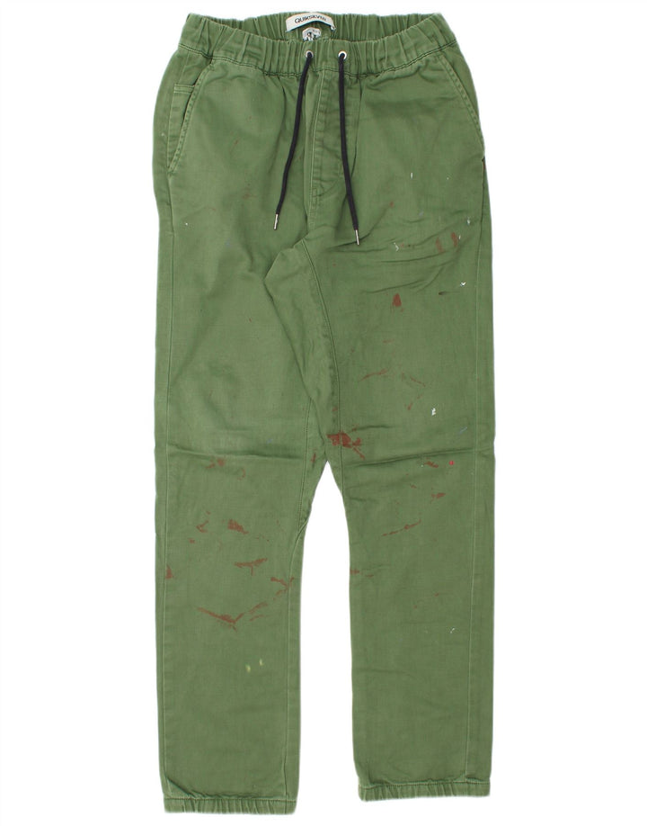 Quiksilver Mens Straight Chino Trousers Medium W30 L30 Green Polyester