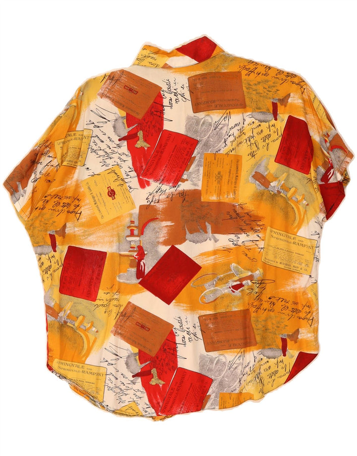 LORSAY Womens Longline Shirt UK 14 Medium Multicoloured Patchwork Vintage Lorsay and Second-Hand Lorsay from Messina Hembry 