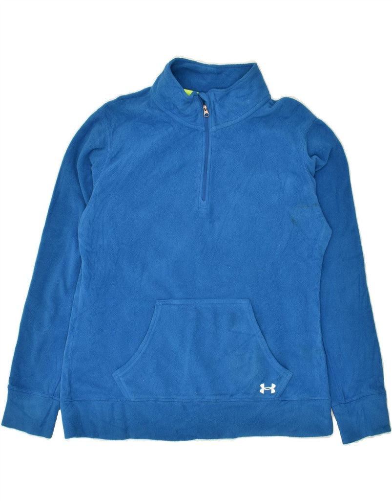 UNDER ARMOUR Mens Zip Neck Fleece Jumper Small Blue Polyester | Vintage Under Armour | Thrift | Second-Hand Under Armour | Used Clothing | Messina Hembry 