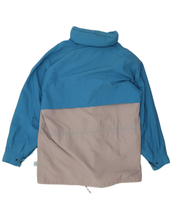 San Felice Mens Hooded Windbreaker Coat UK 40 Large Blue Colourblock