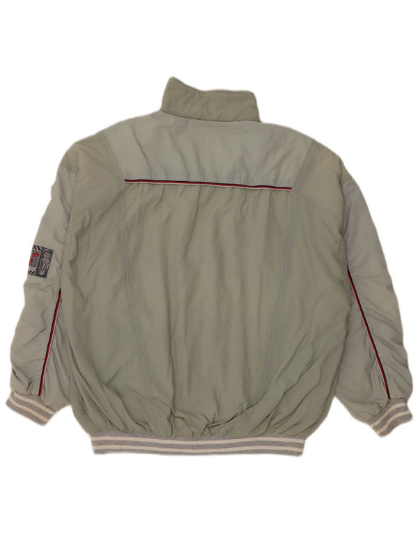 VINTAGE Mens Tracksuit Top Jacket Large Green Colourblock