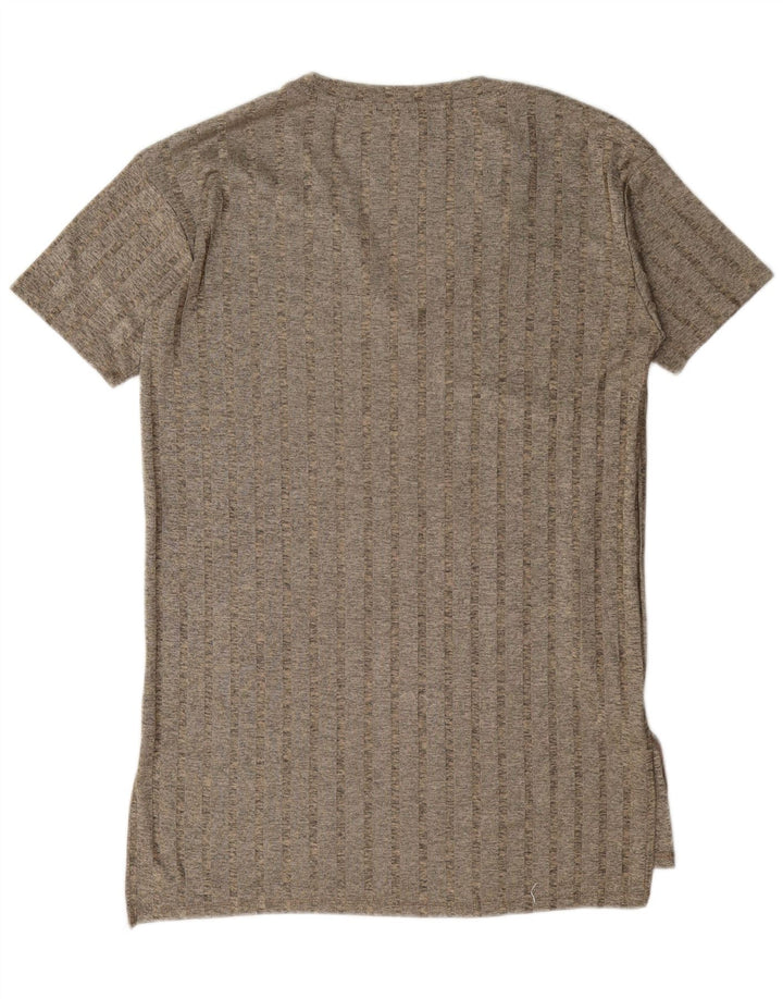 Zara Womens Oversized T-Shirt Dress UK 14 Medium Grey Striped