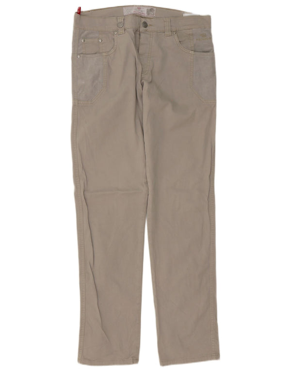 Nicwave Mens Straight Casual Trousers IT 50 Large W34 L34 Grey Cotton