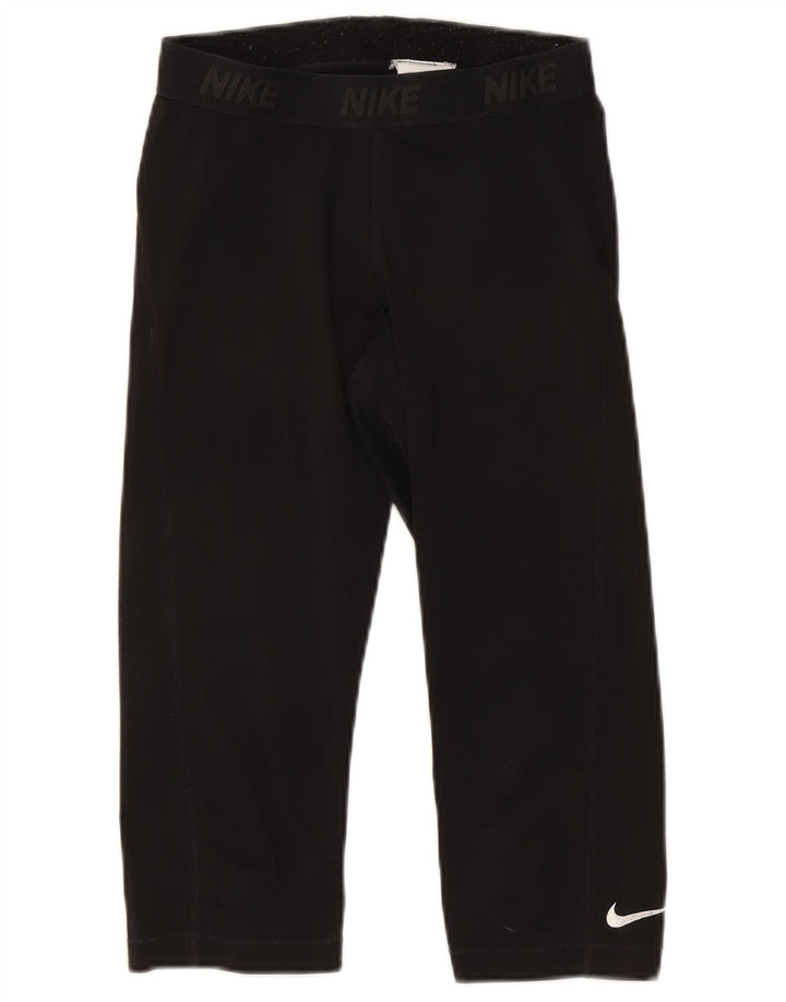 Nike Womens Graphic Capri Leggings UK 12 Medium  Black Polyester