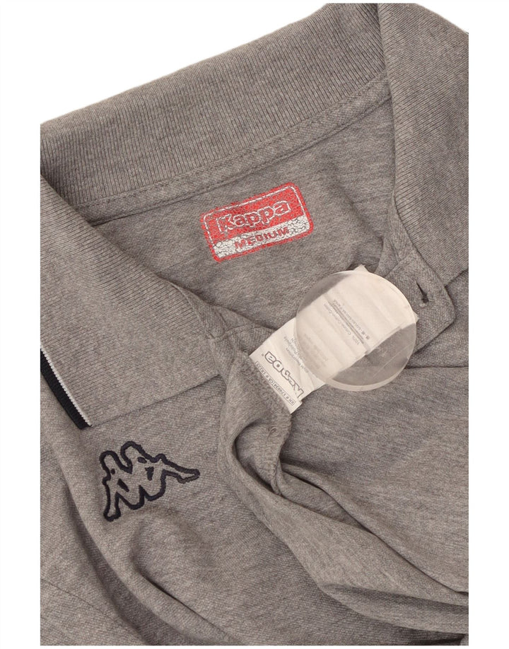 KAPPA Mens Long Sleeve Polo Shirt Medium Grey Flecked Cotton