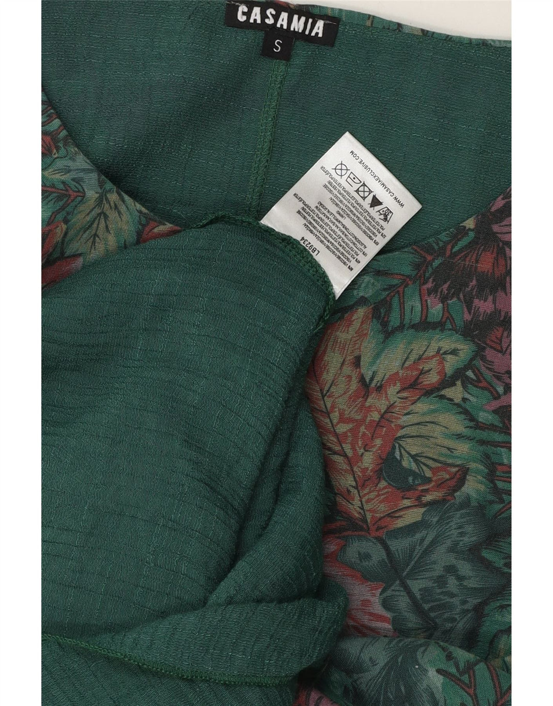 CASAMIA Womens 3/4 Sleeve Basic Dress UK 10 Small Green Floral Viscose