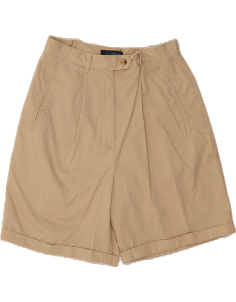 ST. BERNARD Womens High Waist Chino Shorts UK 14 Medium W30  Beige Cotton Vintage St. Bernard and Second-Hand St. Bernard from Messina Hembry 