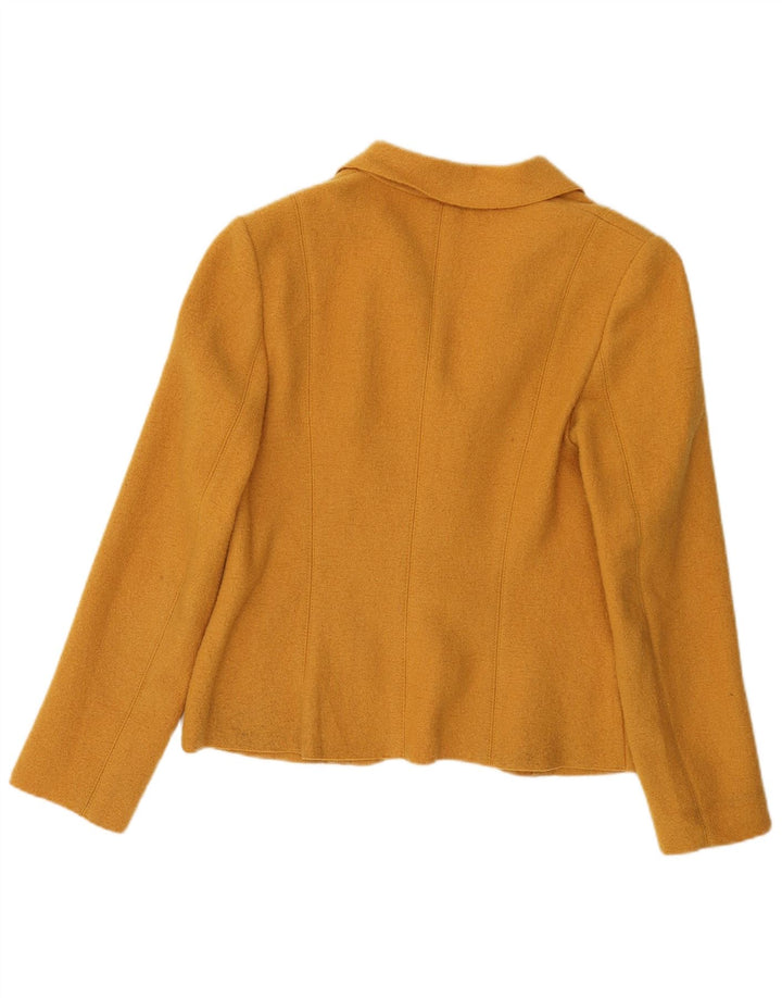Luisa Spagnoli Womens 2 Button Blazer Jacket IT 46 Large Yellow Wool