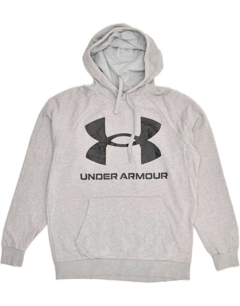 UNDER ARMOUR Mens Graphic Hoodie Jumper Medium Grey Cotton | Vintage Under Armour | Thrift | Second-Hand Under Armour | Used Clothing | Messina Hembry 