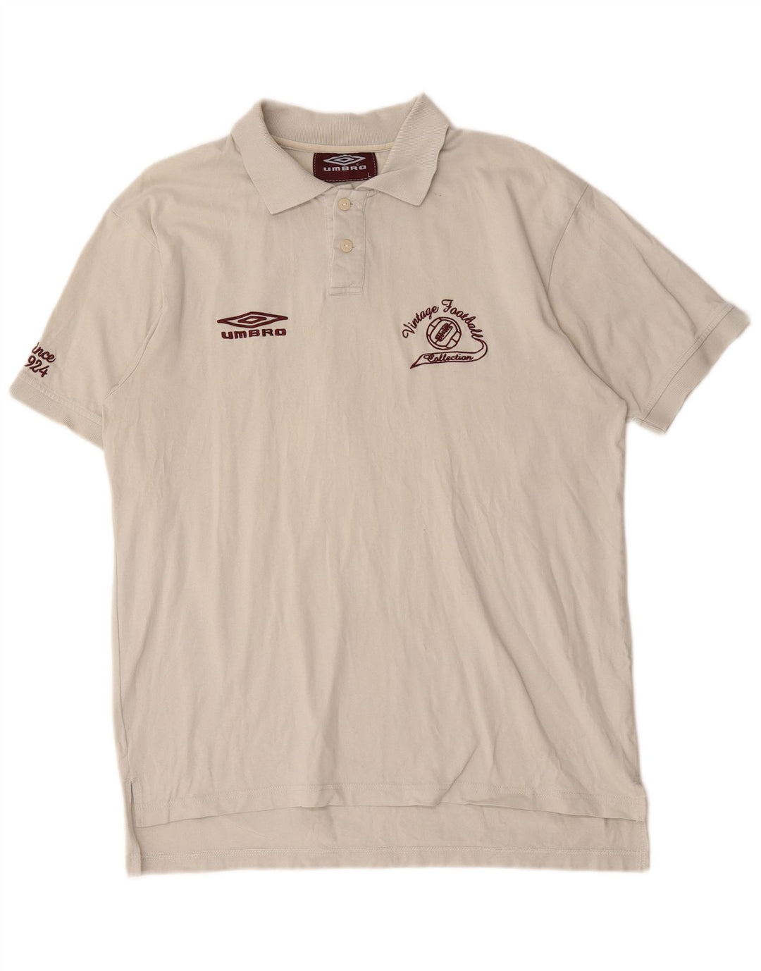 Umbro Mens Graphic Polo Shirt Large White Cotton