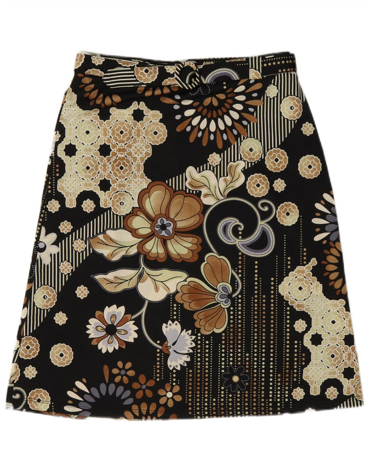 Imperial Womens Graphic A-Line Skirt Medium W28 Black Floral