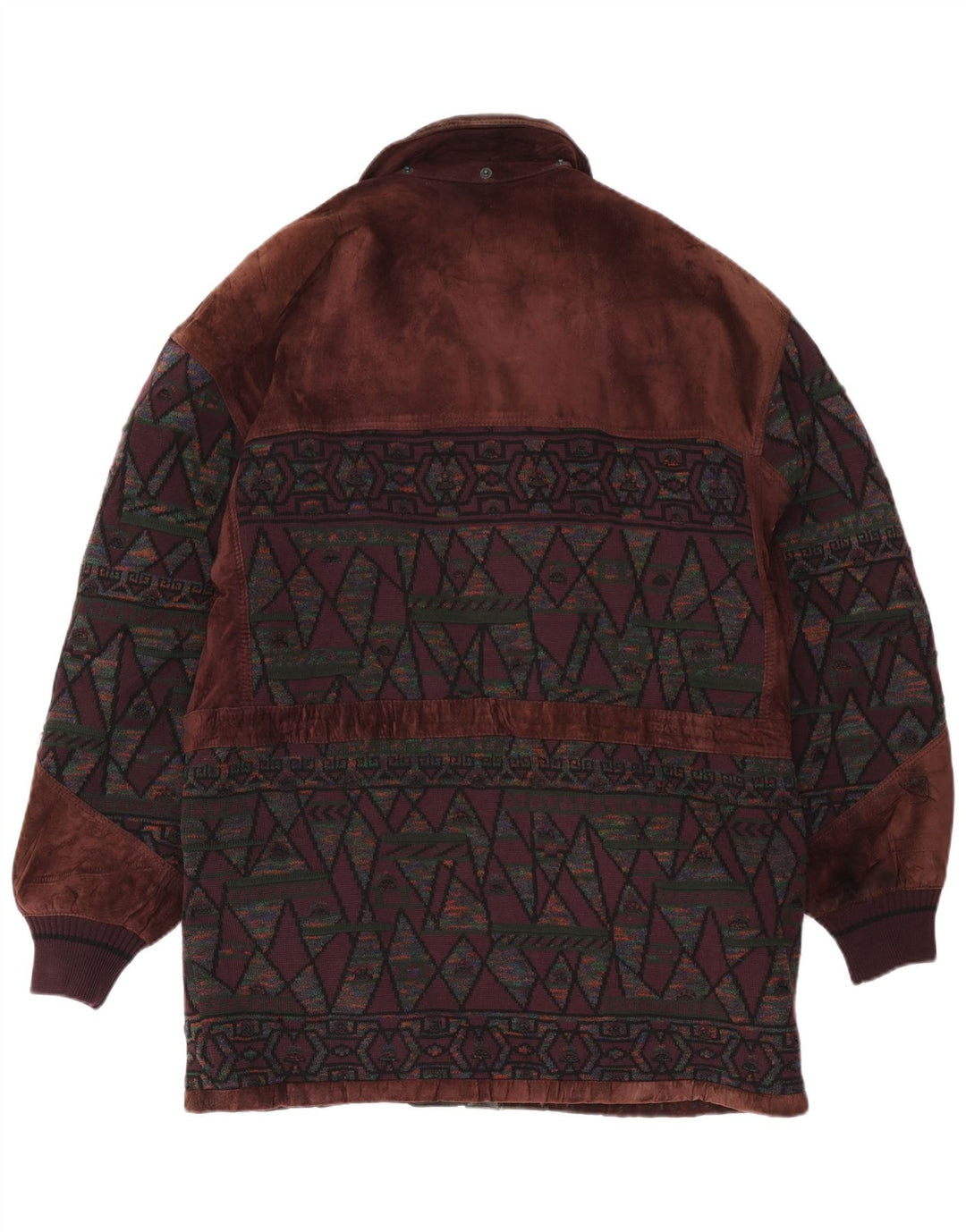 Torras Mens Suede Windbreaker Coat EU 56 3XL Brown Geometric