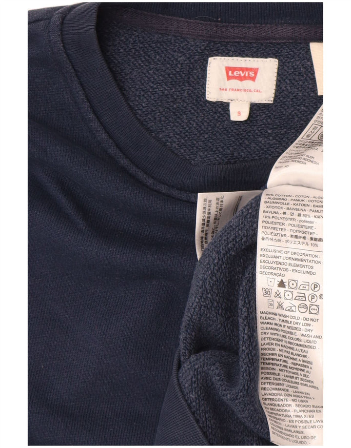 LEVI'S Mens Sweatshirt Jumper Small Navy Blue Cotton