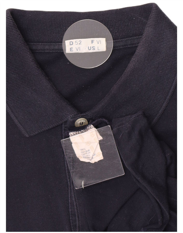 Sergio Tacchini Mens Polo Shirt Large Navy Blue Cotton
