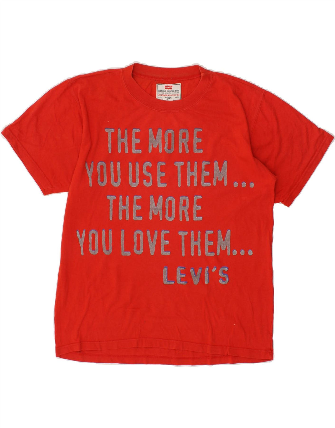 LEVI'S Boys Graphic T-Shirt Top 11-12 Years Red Cotton Vintage Levi's and Second-Hand Levi's from Messina Hembry 