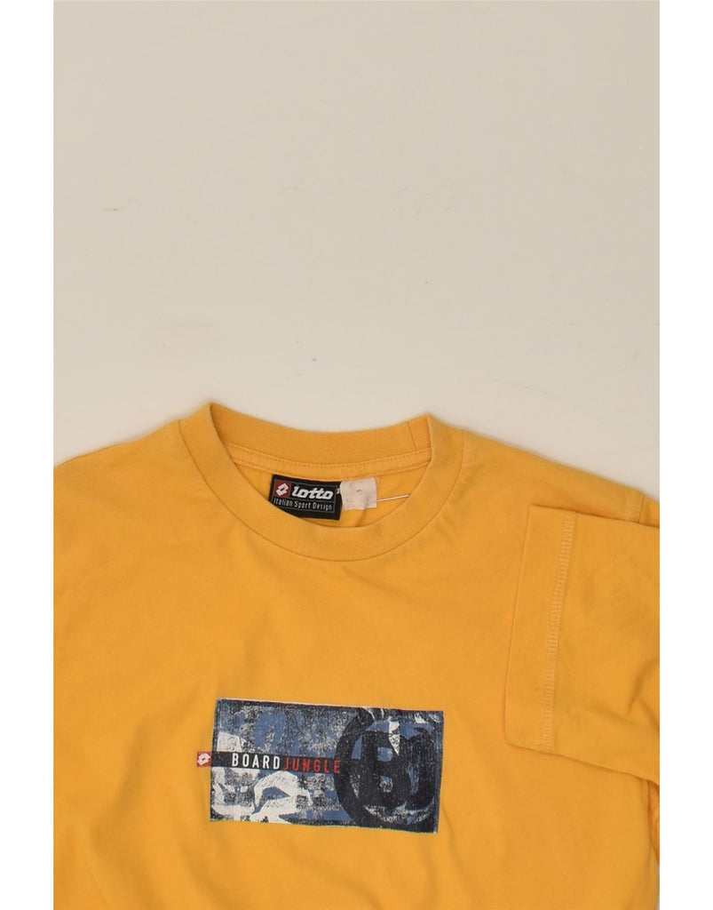 LOTTO Boys Graphic T-Shirt Top 9-10 Years Small Yellow Cotton | Vintage Lotto | Thrift | Second-Hand Lotto | Used Clothing | Messina Hembry 