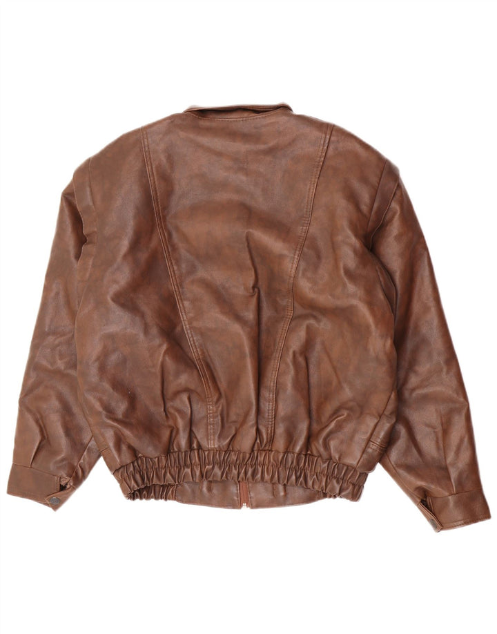 Vintage Mens Leather Jacket IT 50 Large Brown