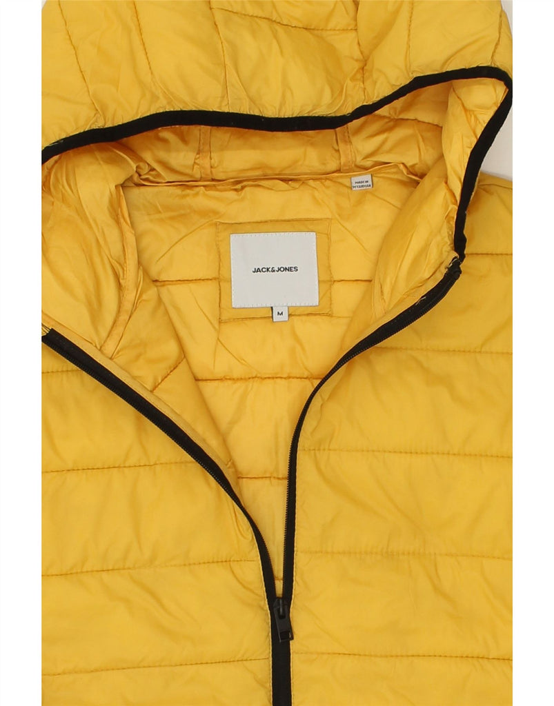 JACK & JONES Mens Hooded Padded Jacket UK 38 Medium Yellow | Vintage Jack & Jones | Thrift | Second-Hand Jack & Jones | Used Clothing | Messina Hembry 