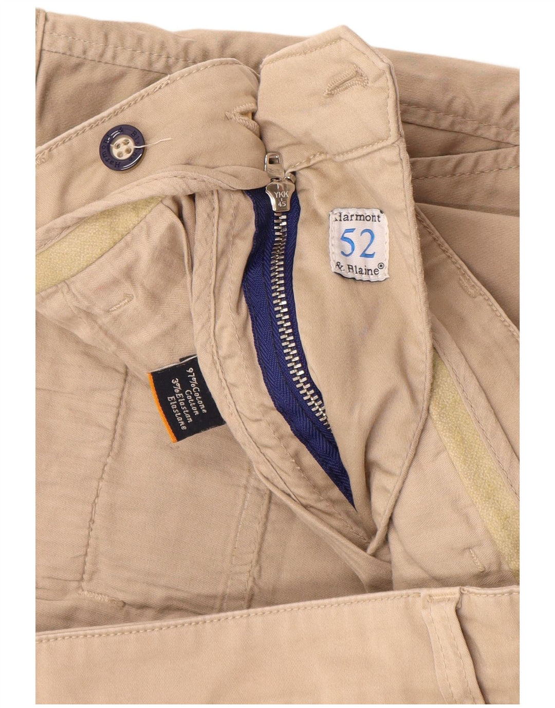 HARMONT & BLAINE Mens Chino Shorts IT 52 XL W34 Beige Cotton