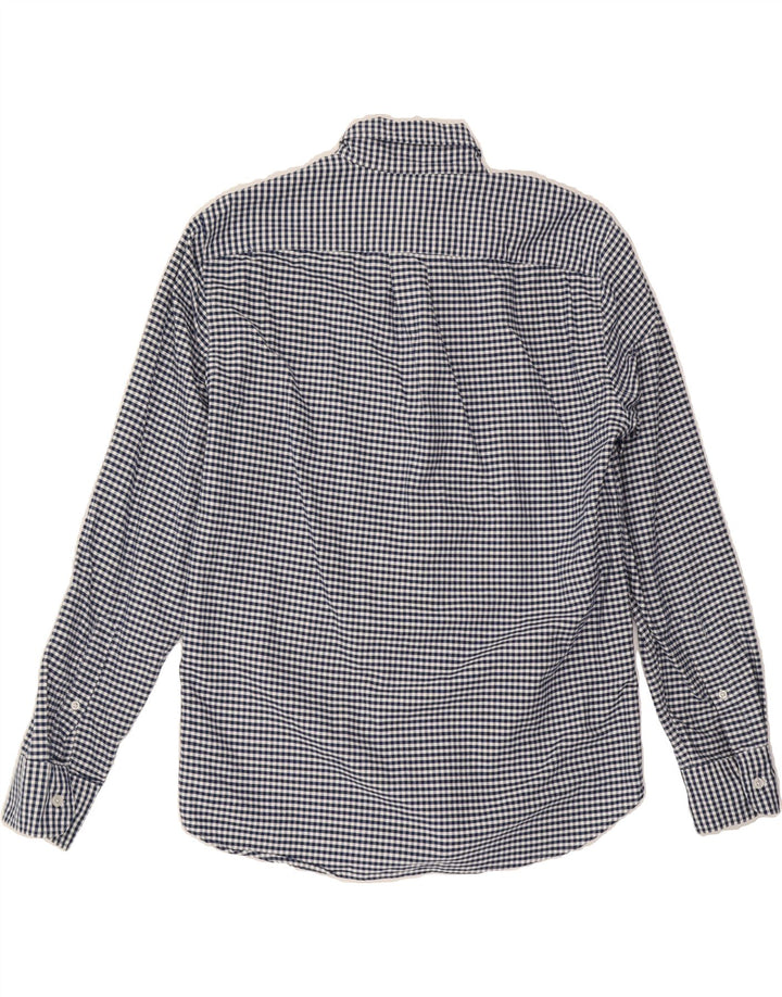 J. CREW Mens Flex Flannel Shirt Size 15 1/2 Medium Navy Blue Gingham Vintage J. Crew and Second-Hand J. Crew from Messina Hembry 