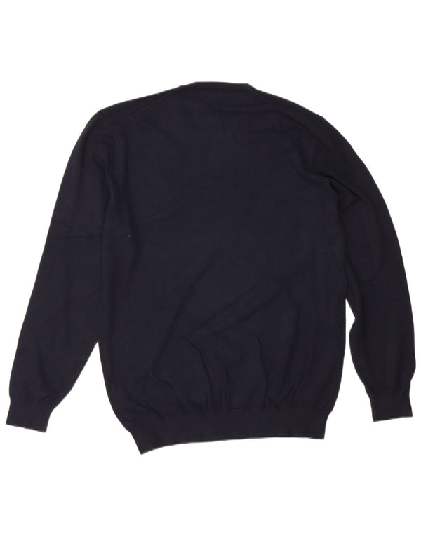 Zara Mens Crew Neck Jumper Sweater Medium Navy Blue Viscose