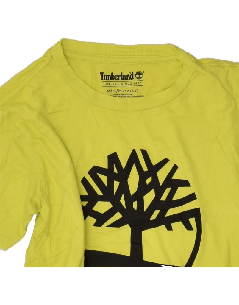 TIMBERLAND Boys Graphic T-Shirt Top 10-11 Years Medium Yellow Cotton | Vintage Timberland | Thrift | Second-Hand Timberland | Used Clothing | Messina Hembry 