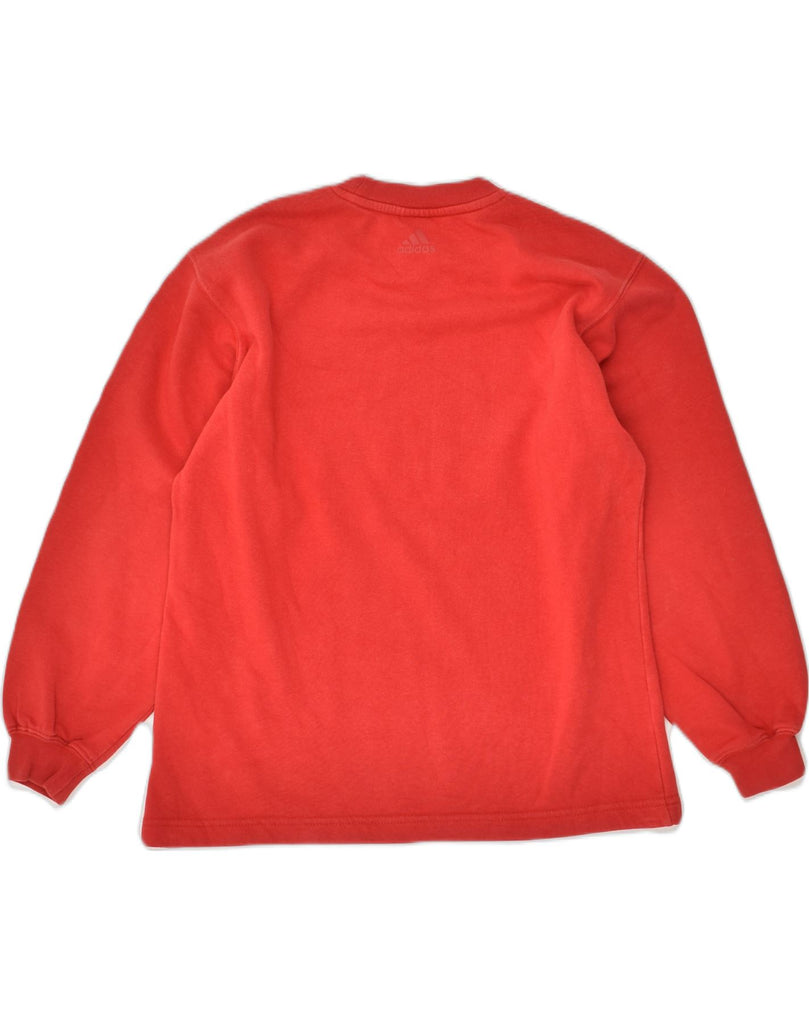 ADIDAS Boys Loose Fit Graphic Sweatshirt Jumper 9-10 Years Red Cotton | Vintage Adidas | Thrift | Second-Hand Adidas | Used Clothing | Messina Hembry 