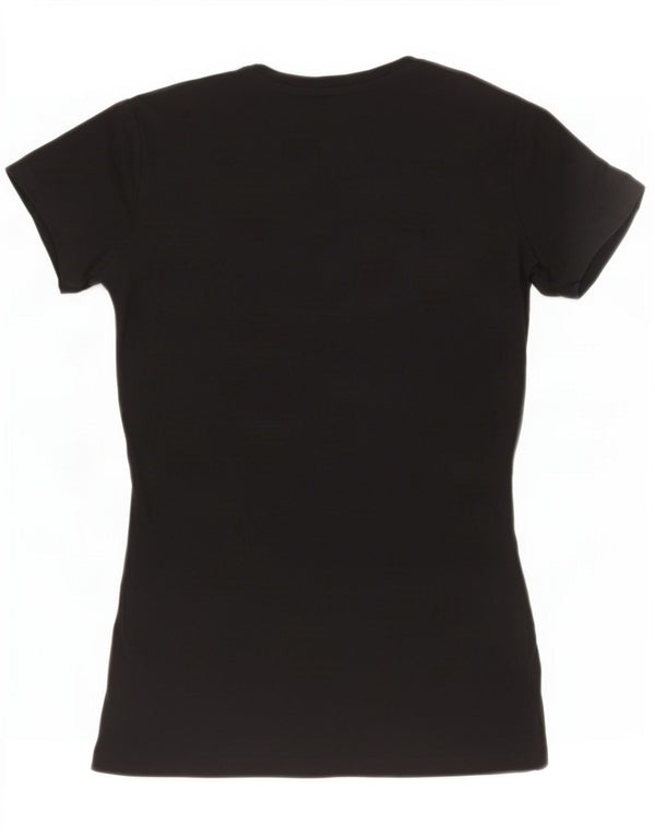 Guess Womens Graphic T-Shirt Top UK 6 XS Black