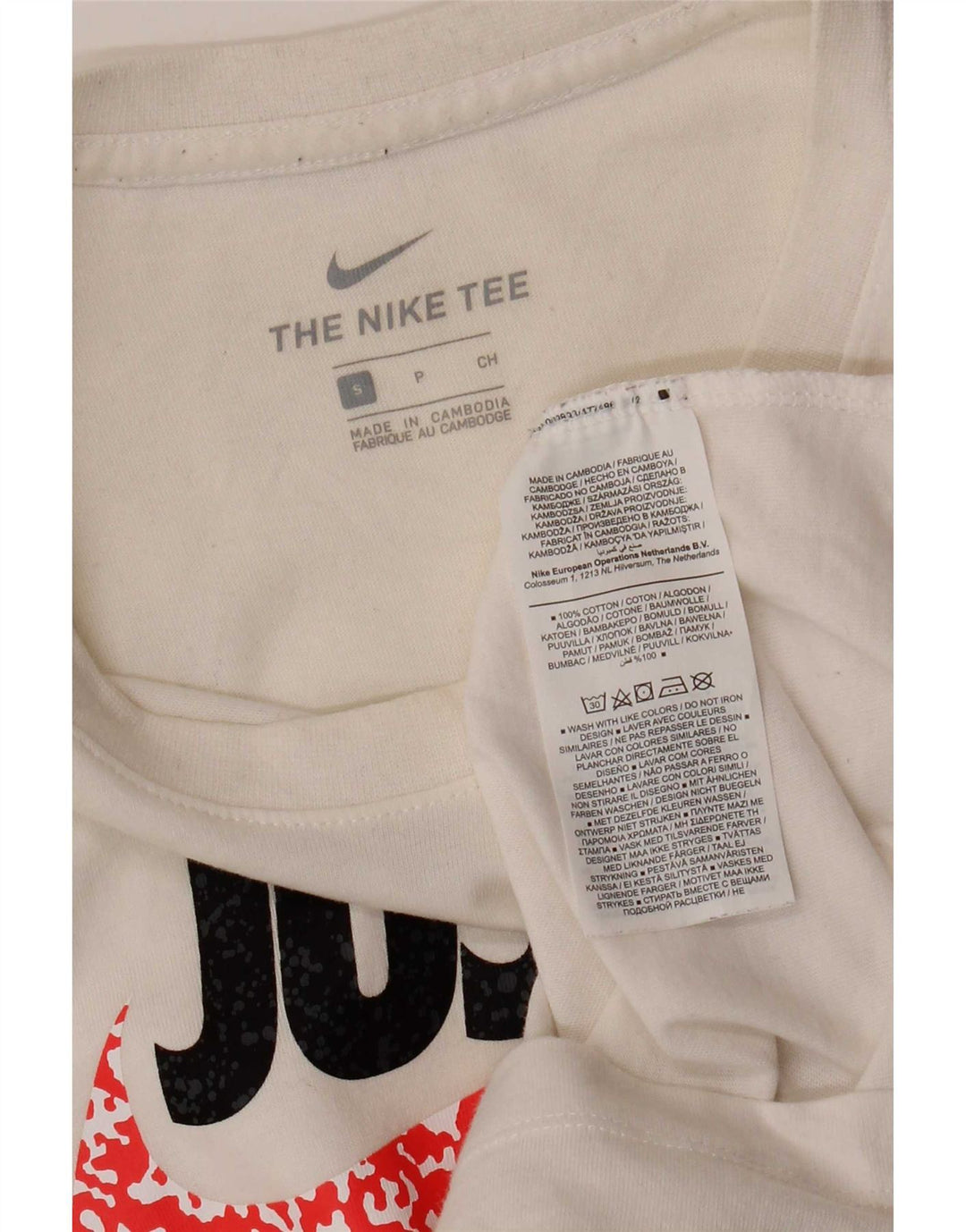 Nike Mens Graphic T-Shirt Top Small White Cotton