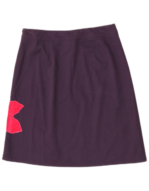 Boden Womens A-Line Skirt UK 14 Large W32 Purple Floral Cotton