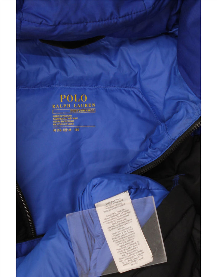 Polo Ralph Lauren Boys Padded Jacket 10-11 Years Medium Black Colourblock