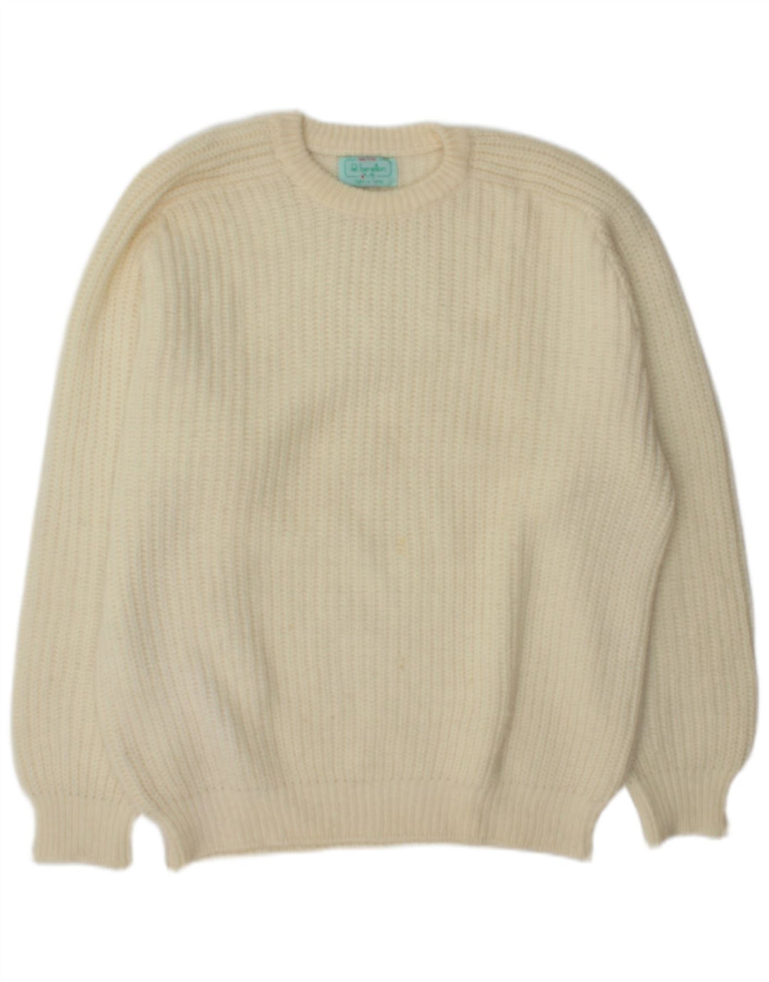 Benetton Mens Boat Neck Jumper Sweater XL Off White