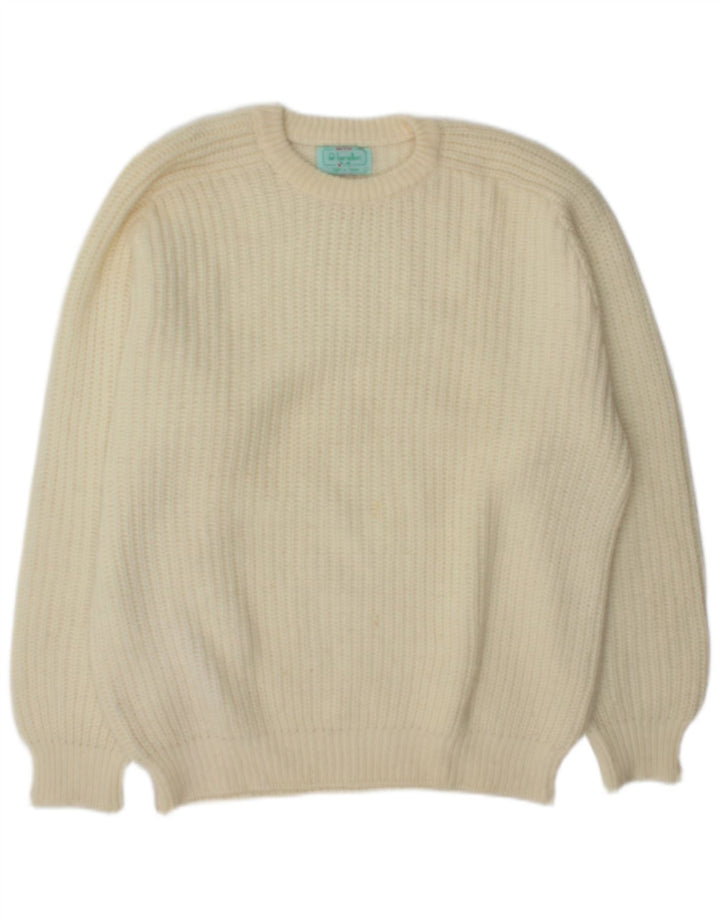 Benetton Mens Boat Neck Jumper Sweater XL Off White