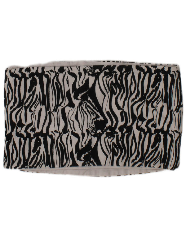 Fila Womens Strapless Sport Bra Top Small White Animal Print Cotton Sports