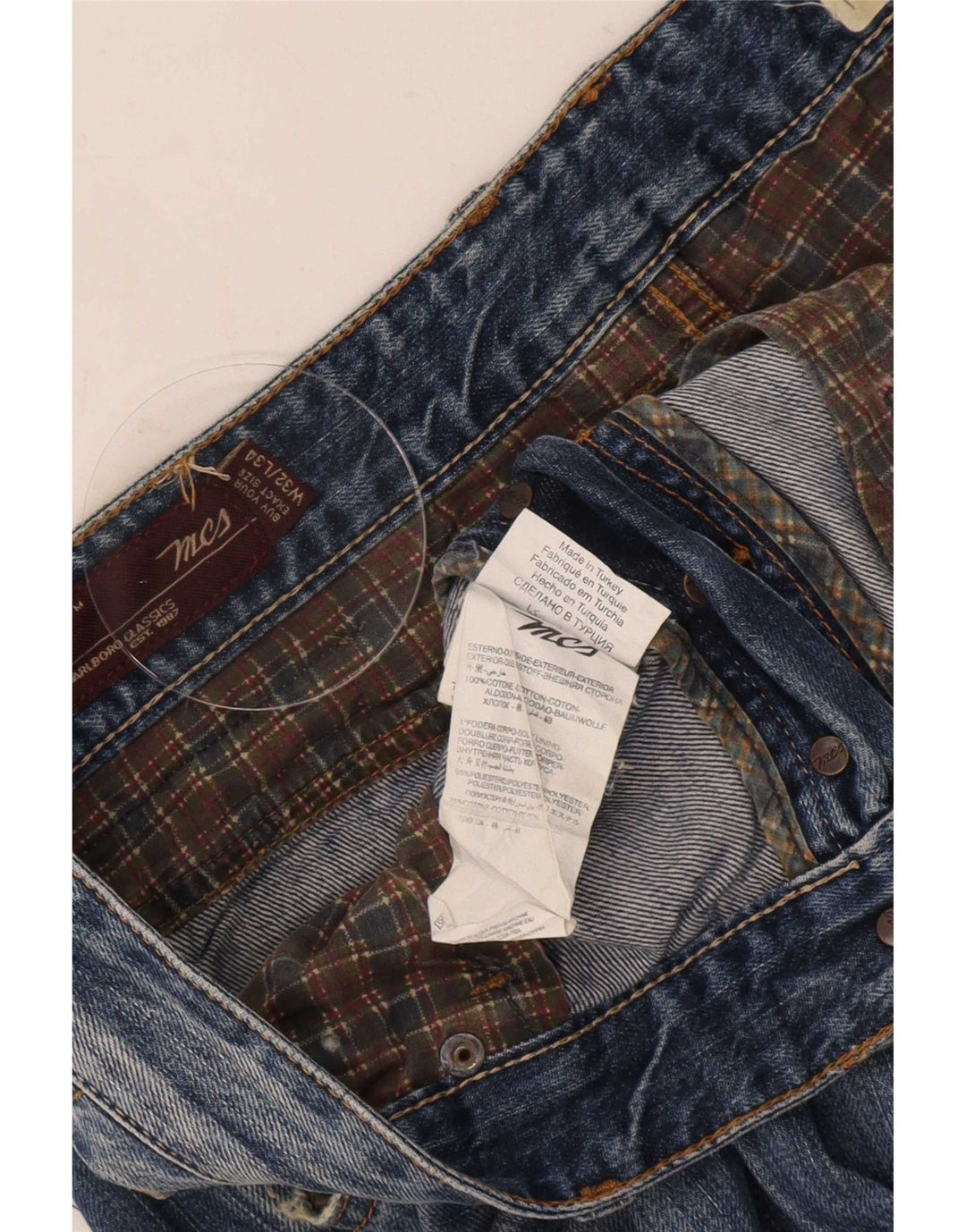 Marlboro Classics Mens Slim Jeans W32 L34 Blue Cotton