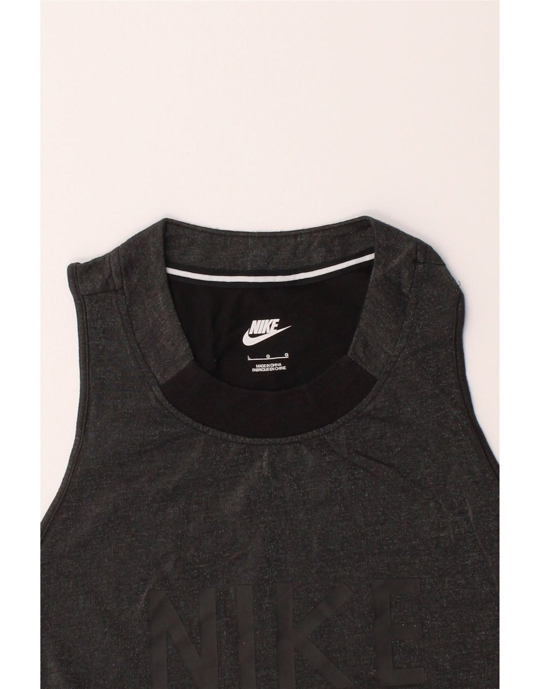 NIKE Womens Graphic Vest Top UK 16 Large Grey Modal Vintage Nike and Second-Hand Nike from Messina Hembry 