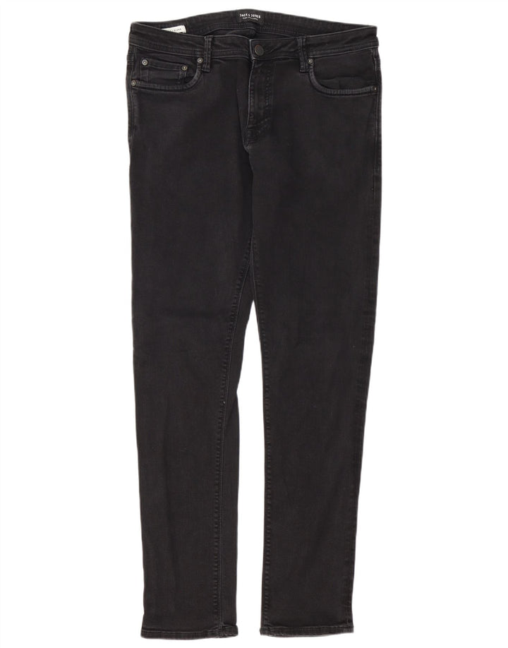 Jack & Jones Mens GLENN Slim Jeans W34 L34 Black Cotton